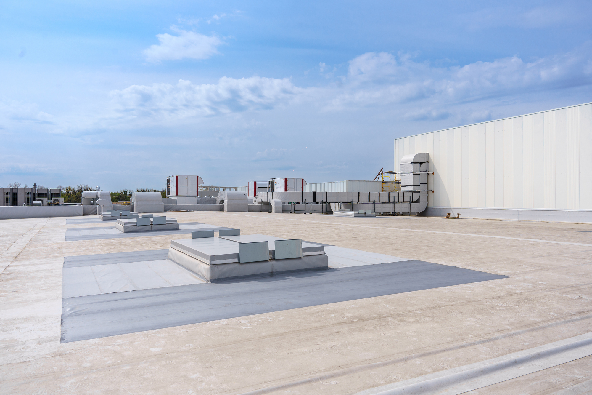Flat roof on a commercial building